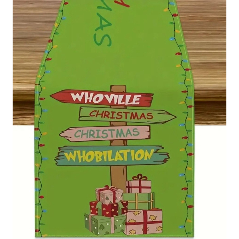 Christmas Table Runner Green 13"x48 - Picture 1 of 2